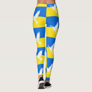 Legging Vaga da Paz - Bandeira Ucraniana - Paz para a Ucr
