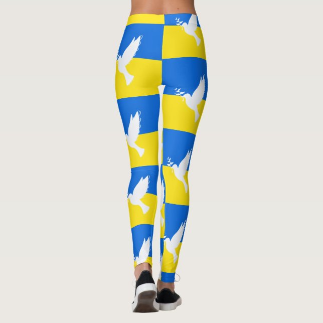 Legging Vaga da Paz - Bandeira Ucraniana - Paz para a Ucrâ (Verso)