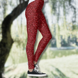 Legging Valentine Clássico Vermelho Glitter Tendência