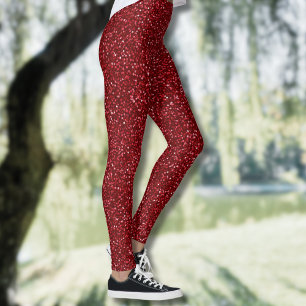 Legging Valentine Clássico Vermelho Glitter Tendência