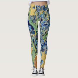 Legging Van Gogh Irises Vase Blue Floral Buquê Pintura