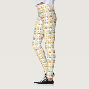 Legging Vanilla Cream Puff Puff Puff Puff Pernas de desert