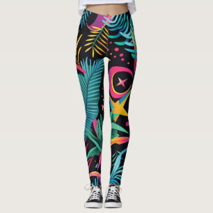 Legging Vaporwave Synthwave Lua E Trópicos