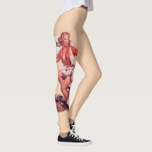 Legging Vaqueira do vintage com sinal da sela e do rodeio