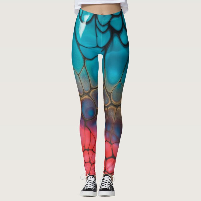 Legging Várias cores e textura de pele de cobra (Frente)