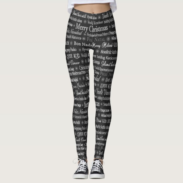 Legging Várias línguas Feliz Natal Thunder_Cove (Frente)