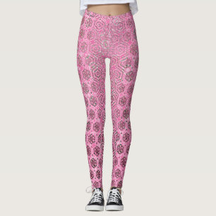 Legging Varrido afastado no rosa