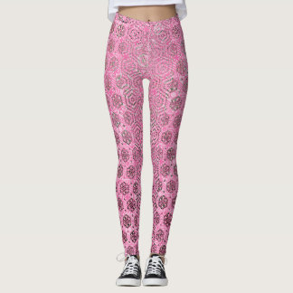 Legging Varrido afastado no rosa