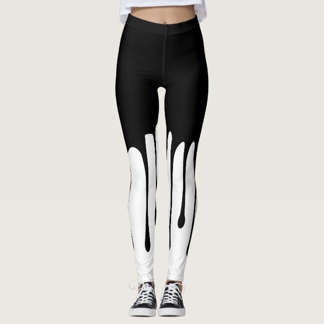 Legging Vazamento de tinta preto V1 (Frente)