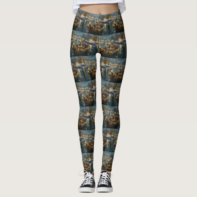 Legging Vazio Festivo de Buldogue (Frente)