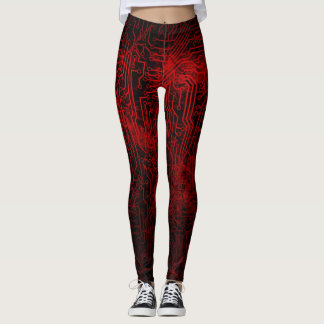 Legging Veias vermelhas do conselho de circuito do sangue