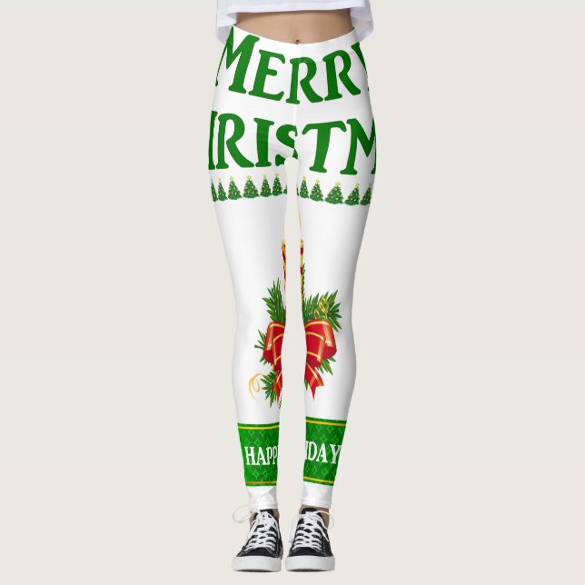 Legging Vela de Natal Feliz (Frente)