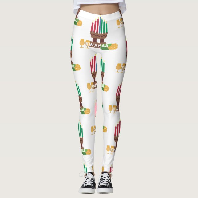 Legging velas kwanzaa felizes (Frente)