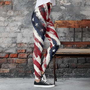 Legging Velha Glória Russa, Estrelas e Stripes Patriótica