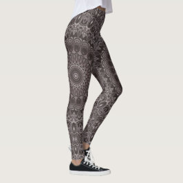 Legging Veludo profundo Mandala em tons de marrom