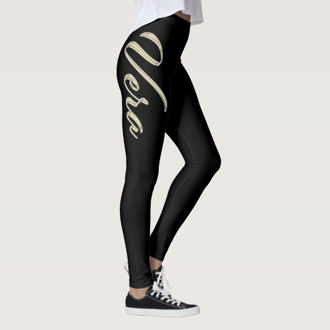 Legging Vera white gold Handwriting Hose (Direita)