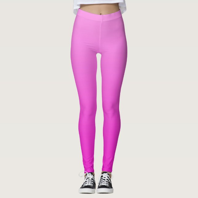 Legging Verão Elétrico Vibrante Rosa Quente Ombre (Frente)