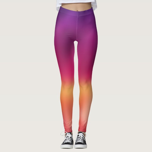 Legging Verão Laranja Roxo-Roxo (Frente)