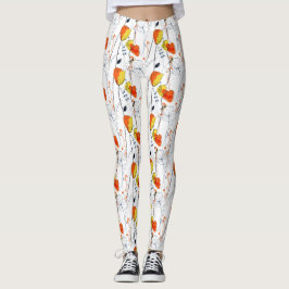 Legging Verão tropical | Belos Design de flores amarelas