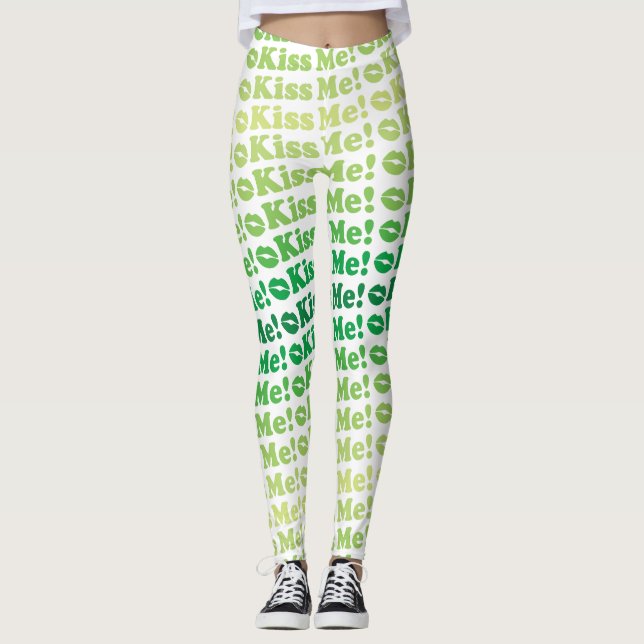 Legging Verde Beija-Me Beija-Me Padrão (Frente)