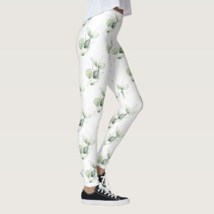 Legging Verde Botânico de Eucalipto Presente para o Dia da
