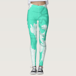 Legging Verde, branco e grafite afro