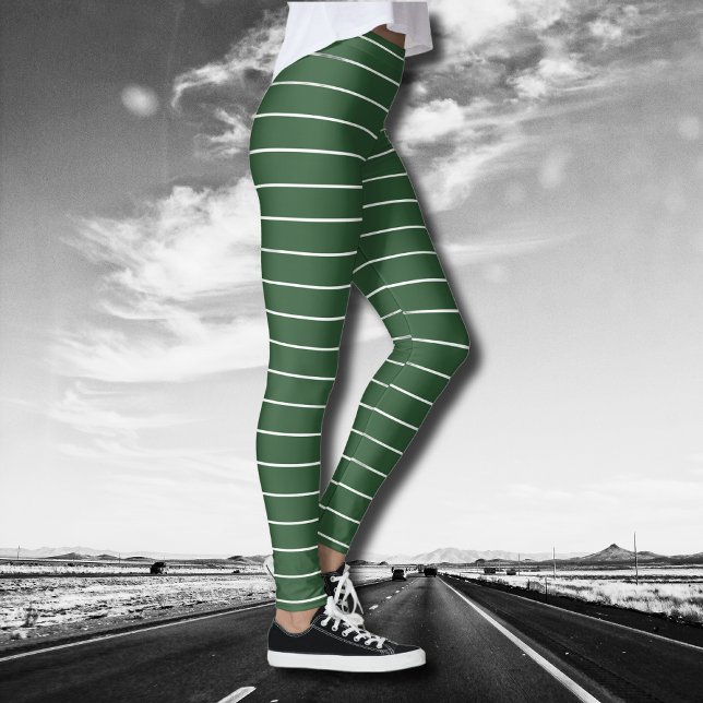 Legging Verde Caçador e Branco fino horizontal (Criador carregado)