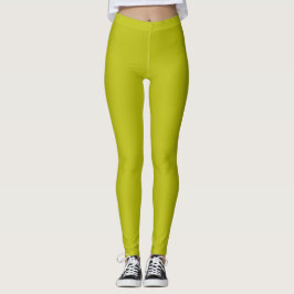 Legging Verde Chartreuse Simples Cor Sólida Plana
