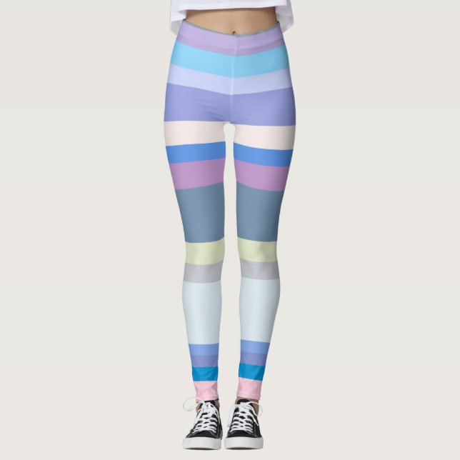 Legging Verde/Cinza multicolorido/bege/rosa/púrpura/azul (Frente)