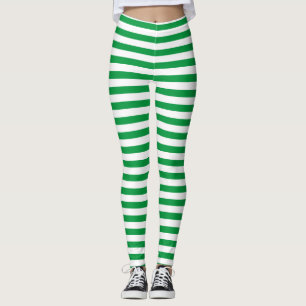Legging Verde Clássico e Branco em Lado