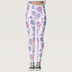 Legging Verde Cor-de-rosa com flor moderna do Lotus