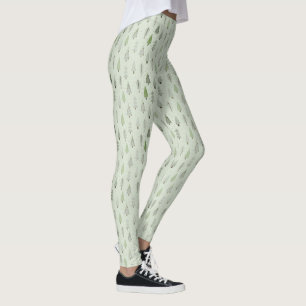 Legging Verde de Árvores de Natal Modernas