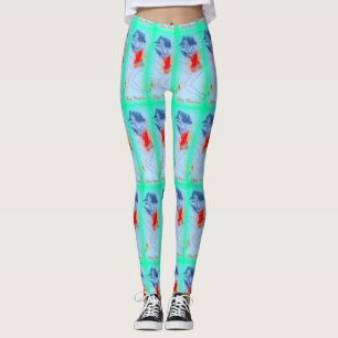 Legging verde de beleza preta