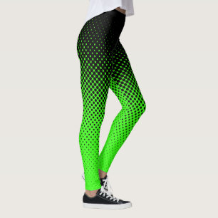 Legging Verde de néon preto de intervalo mínimo