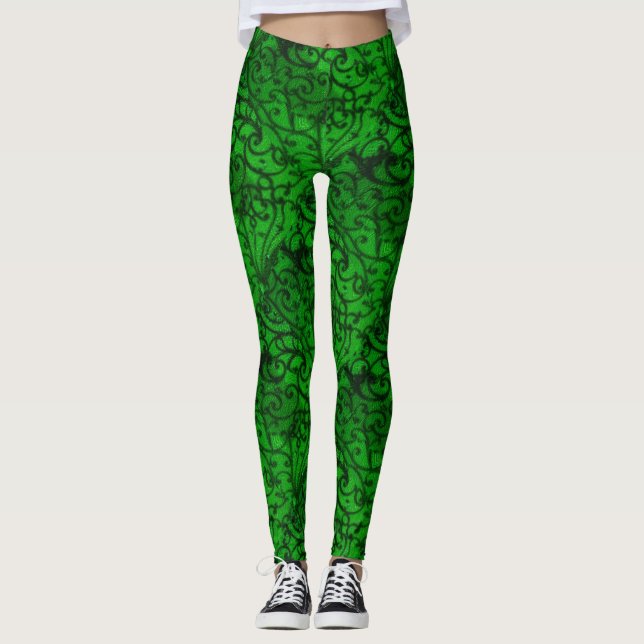 Legging Verde de Rolagem (Frente)
