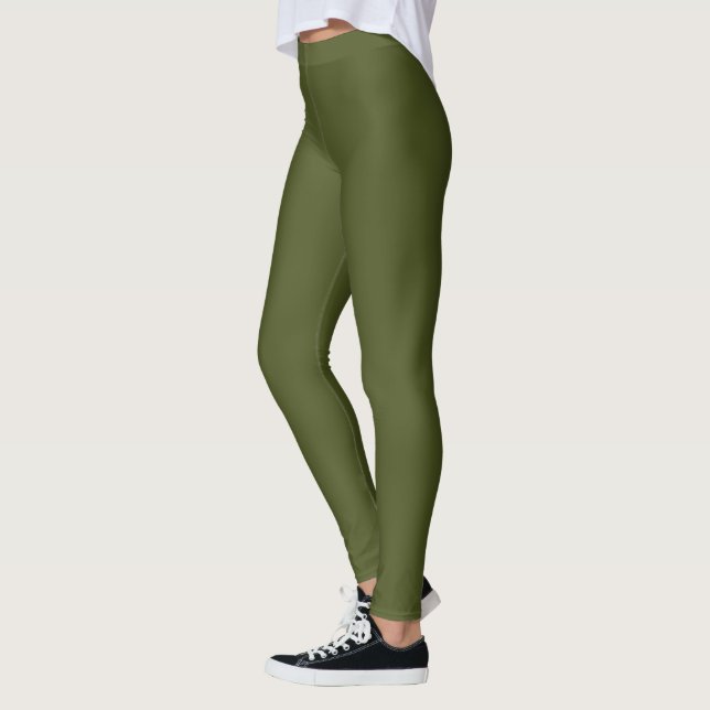 Legging Verde do Exército Sólido (Esquerda)