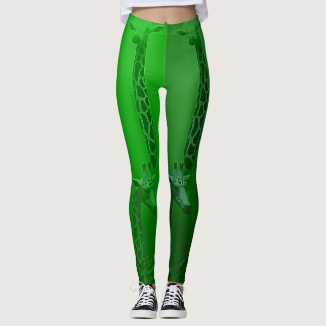 Legging Verde do girafa (Frente)