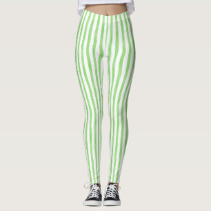 Legging Verde e branco riscados