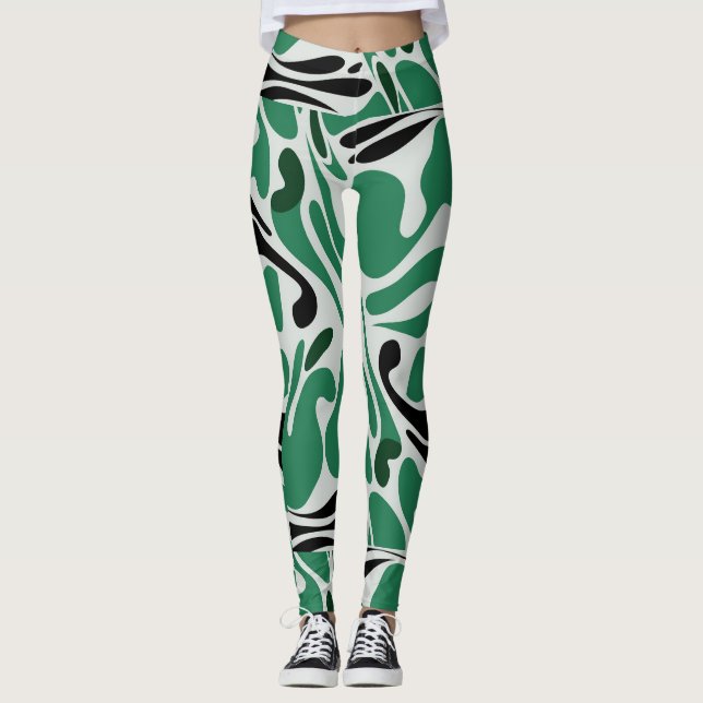 Legging verde e preto (Frente)