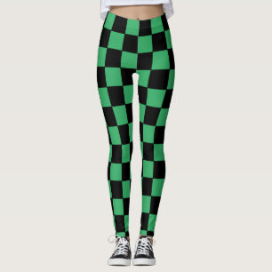 Legging Verde e preto verificados