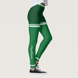 Legging Verde Escuro Personalizado e Branco