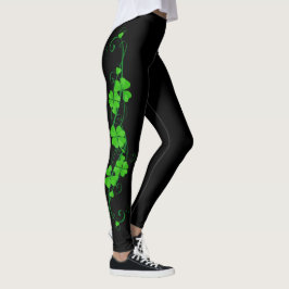Legging Verde feliz do trevo floral