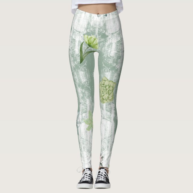 Legging Verde Floral (Frente)