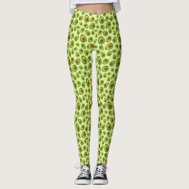 Legging Verde limão Avocado Fruta Padrão
