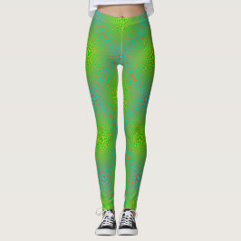 Legging Verde limão da arte Op