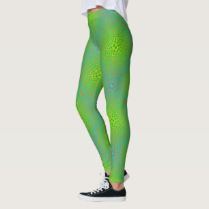 Legging Verde limão da arte Op