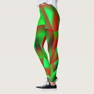Legging Verde limão e ondulação vermelha clara, com sombra