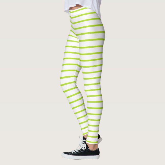 Legging Verde limão Linhas Branco (Esquerda)