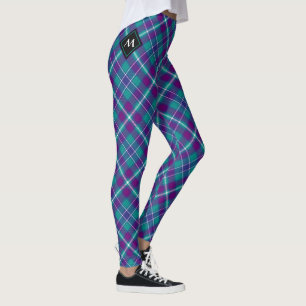 Legging Verde marinho, Roxo e Tartan Azul