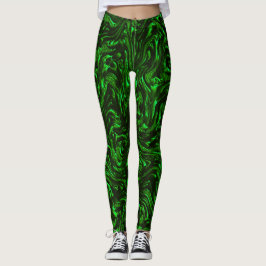 Legging Verde metálico texturizado